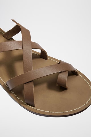 Spartiates en cuir - Marron