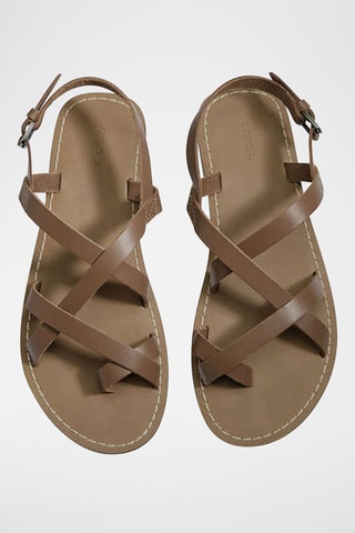 Spartiates en cuir - Marron