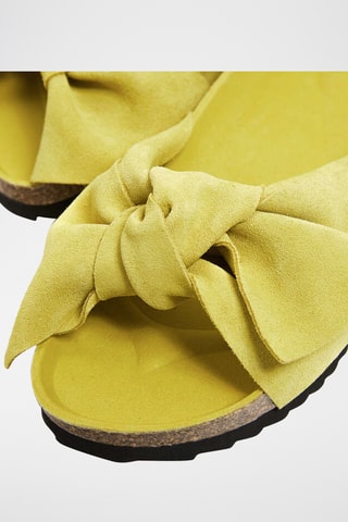 Mules compensées en cuir - Jaune