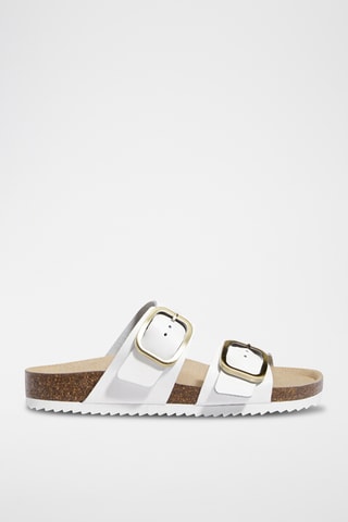 Mules plateformes en cuir - Blanc