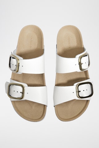 Mules plateformes en cuir - Blanc