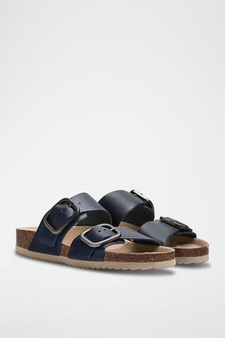 Mules en cuir - Bleu