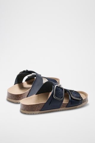 Mules en cuir - Bleu