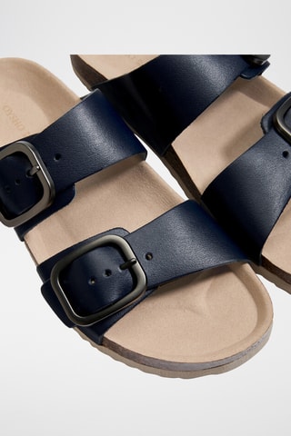 Mules en cuir - Bleu