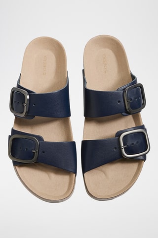 Mules en cuir - Bleu