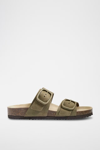 Mules en cuir - Kaki