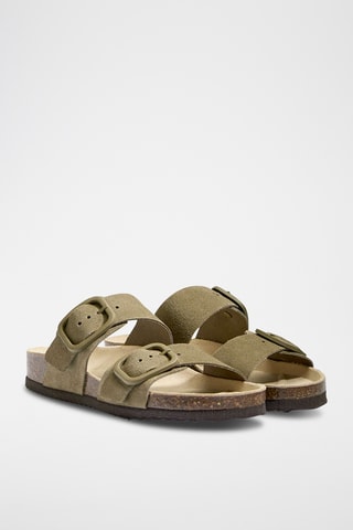 Mules en cuir - Kaki