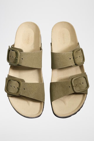 Mules en cuir - Kaki