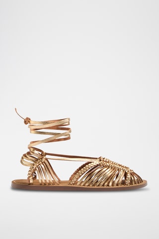 Spartiates en cuir - Doré