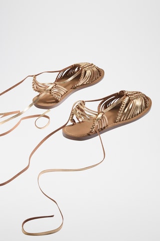 Spartiates en cuir - Doré