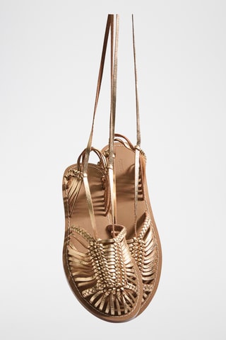 Spartiates en cuir - Doré