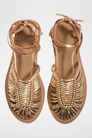 Spartiates en cuir - Doré