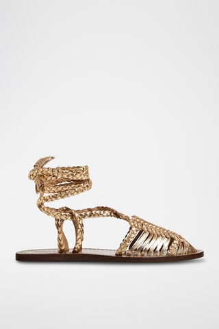 Spartiates en cuir - Doré