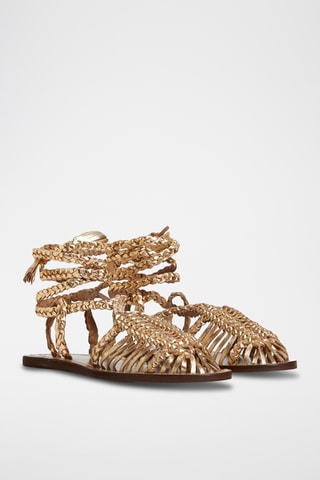 Spartiates en cuir - Doré