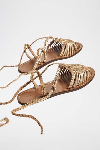 Spartiates en cuir - Doré