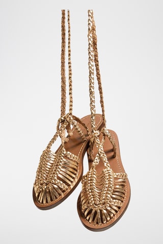 Spartiates en cuir - Doré