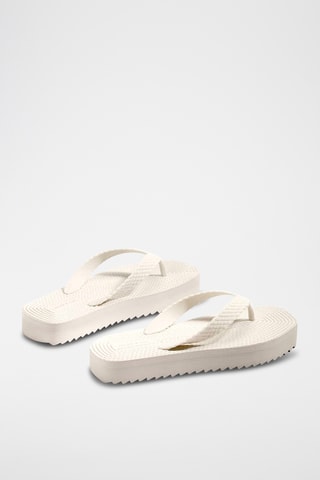 Tongs plateformes - Blanc