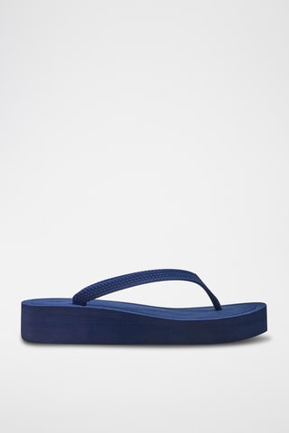 Tongs plateformes - Bleu