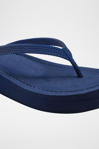 Tongs plateformes - Bleu