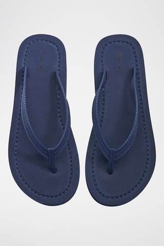 Tongs plateformes - Bleu