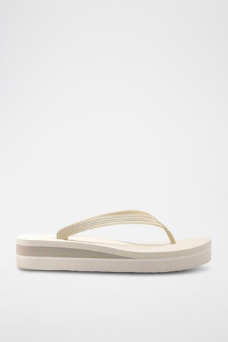 Tongs plateformes - Crème