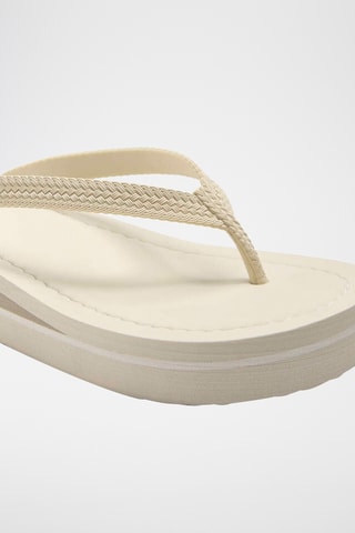 Tongs plateformes - Crème