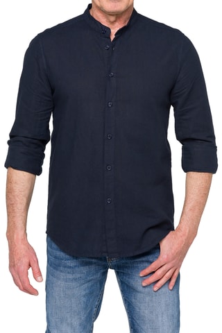 Chemise regular en lin - Bleu marine