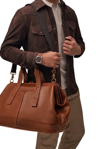 Leren Reistas Kayden Duffle - Bruin