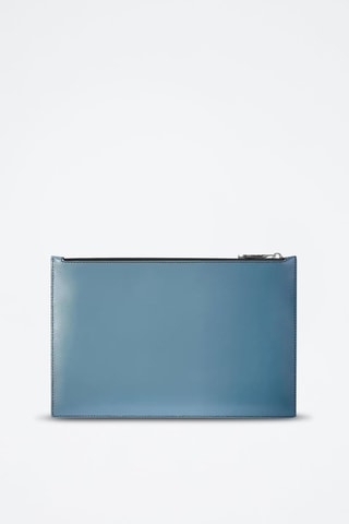 Leren Clutch Blauw
