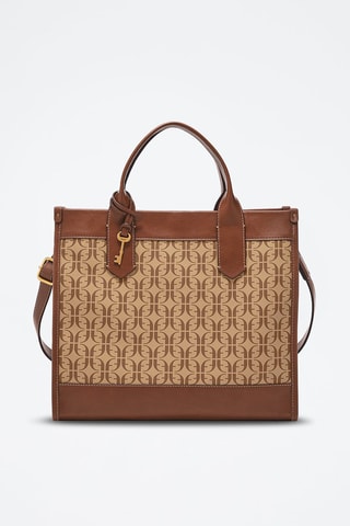 Leren Shopper Kylie Tote - Bruin en Beige
