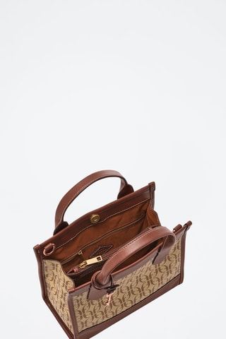 Leren Shopper Kyler Satchel  - Bruin en Beige