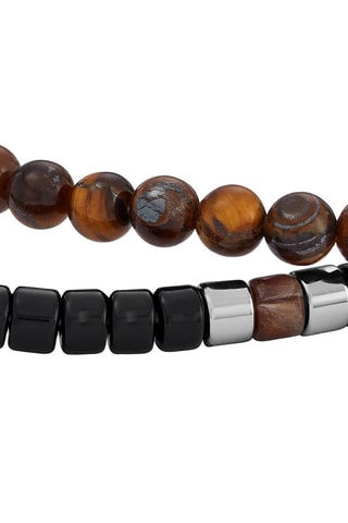 2 armbanden - Zwart en Bruin