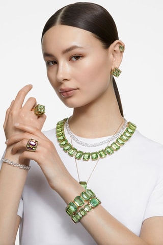 Ring met Swarovski Kristallen Chroma - Groen en Paars