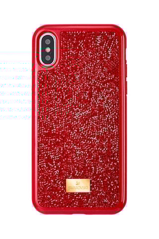 Case voor iPhone X/XS met Swarovski Kristallen Glam Rock - Rood
