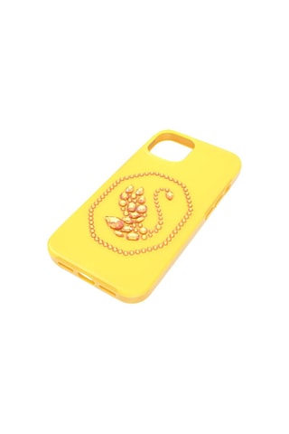 Case iPhone 12 Pro met Swarovski Kristallen Zwaan - Geel