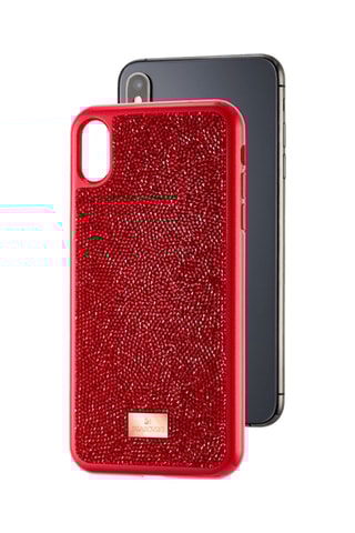Case voor iPhone X Max met Swarovski Kristallen Glam Rock - Rood