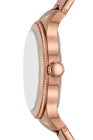 Stalen Quartz Horloge - Roségoudkleurig en Wit