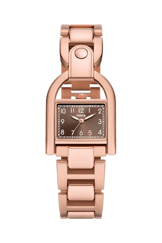 Roestvrijstalen Quartz Horloge - Roségoudkleurig en bruin