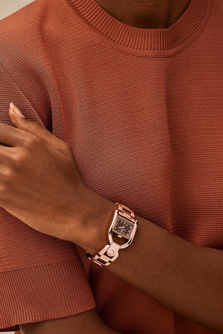 Roestvrijstalen Quartz Horloge - Roségoudkleurig en bruin