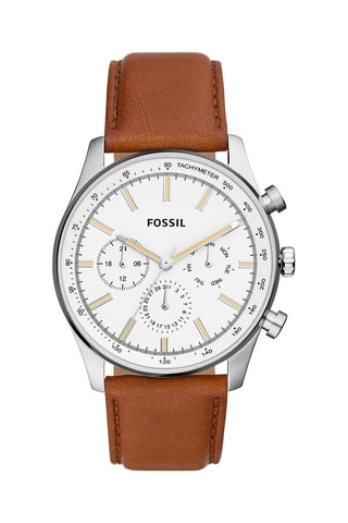 Leren Quartz Horloge Sullivan Bruin en Zilverkleurig