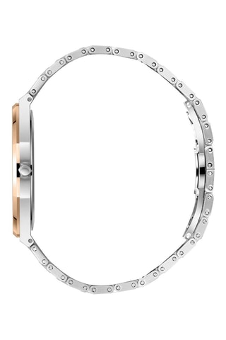 Metalen en Doublé Roségoud Ion Quartz Horloge met Keramiek