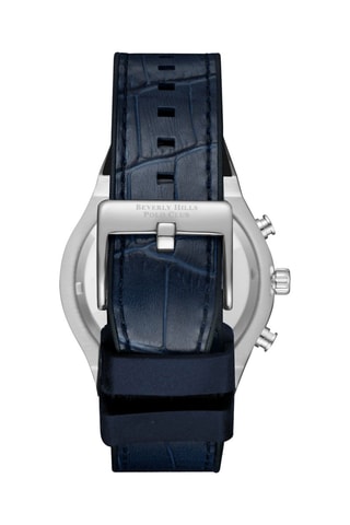 leer en keramisch Quartz Horloge- GMT-functie. Marineblauw en Antraciet