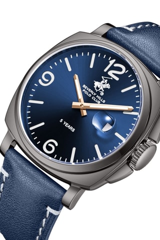 Leren Horloge - Blauw en Grijs