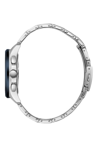 Metalen Horloge - Chronograaf - Zilverkleurig en Blauw