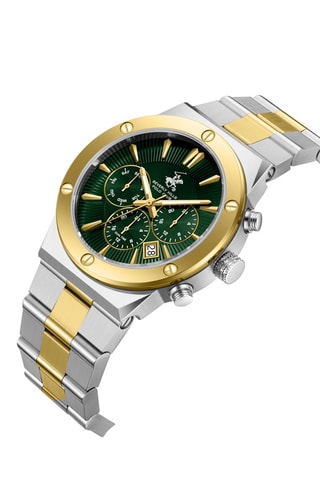 Metalen Horloge - Chronograaf - Zilverkleurig en Goudkleurig