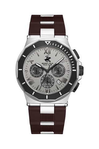 Siliconen Horloge - Chronograaf - Bruin en Zwart