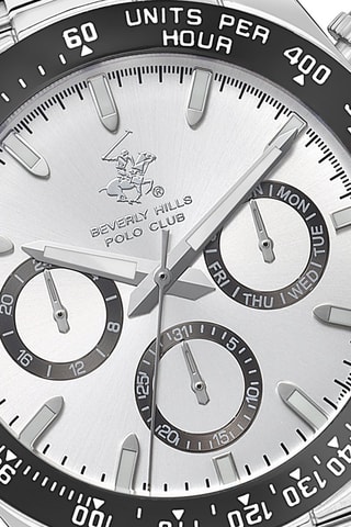 Metalen Horloge - Tachymeter - Chronograaf - Zilverkleurig en Zwart