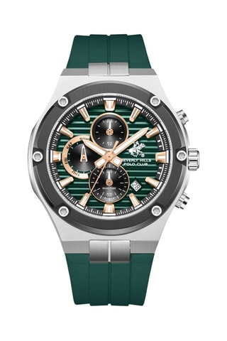 Siliconen Horloge - Chronograaf - Groen en Zwart