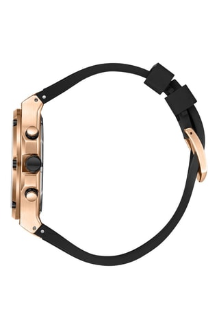 Siliconen Horloge - Chronograaf - Zwart en Goudkleurig