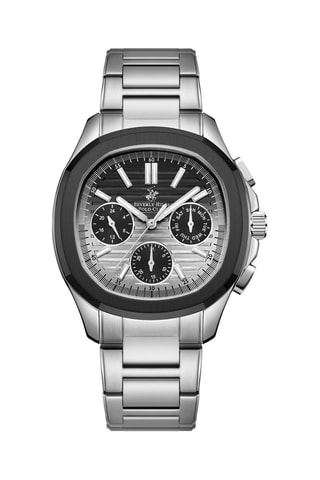 Metalen Horloge - Chronograaf - Zilverkleurig en Zwart